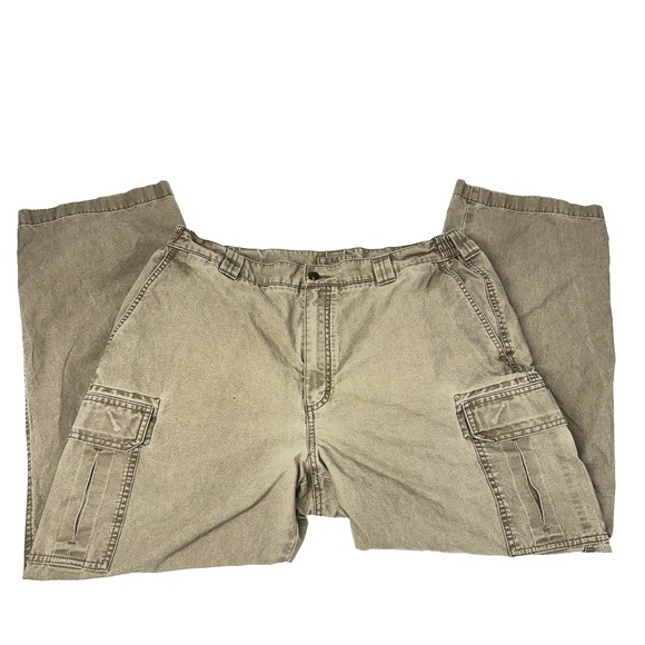 LL Bean Mens Cargo‎ Pants 38x29 Brown Tropic Weight Canvas Cotton Comfort Waist - Picture 1 of 15